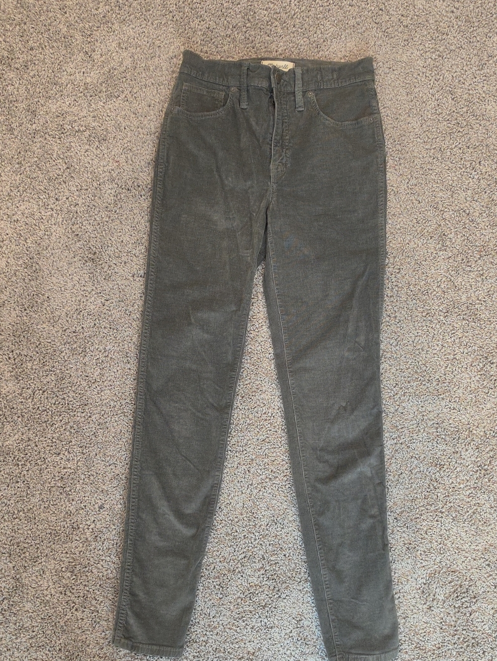 Madewell High Rise Chunky Corduroy Straight Leg Pants Gray Size 27
